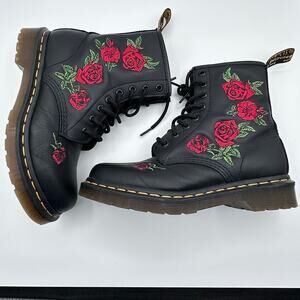 Dr. Martens 1460 VONDA FLORAL LEATHER LACE UP WOMENS BOOTS 7US 5UK RETAIL $170